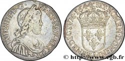 LOUIS XIV LE GRAND OU LE ROI SOLEIL Demi-écu, portrait à la mèche courte 1644 Paris, Monnaie du Louvre TTB