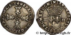 HENRI IV LE GRAND Quart d&nbsp;écu, croix feuillue de face 1606 Bayonne