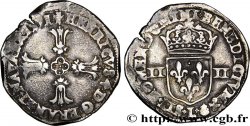 HENRI IV LE GRAND Quart d&nbsp;écu, croix feuillue de face 1591 Bayonne TB+
