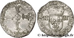 HENRI IV LE GRAND Quart d&nbsp;écu, croix feuillue de face 1606 Angers