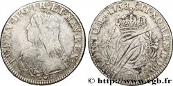 LOUIS XV DIT LE BIEN AIMÉ Écu aux branches d&nbsp;olivier, buste habillé 1738 Strasbourg TB