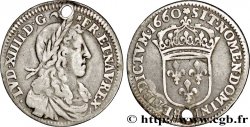 LOUIS XIV LE GRAND OU LE ROI SOLEIL Douzième d&nbsp;écu, portrait apollinien 1660 Rouen TB