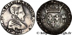 FRANÇOIS II. MONNAYAGE AU NOM D&nbsp;HENRI II Demi-teston à la tête nue, 3e type 1559 Bordeaux