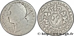 LOUIS XV DIT LE BIEN AIMÉ Dixième d&nbsp;écu aux branches d’olivier, tête ceinte d’un bandeau 1745 Nantes B