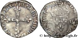 HENRY III Quart d écu, croix de face 1580 Rennes