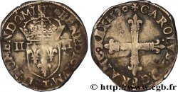 CHARLES X, CARDINAL DE BOURBON Quart d&nbsp;écu, croix de face 1590 Nantes