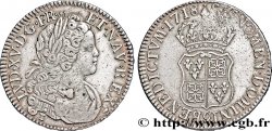 LOUIS XV DIT LE BIEN AIMÉ Écu dit &nbsp;de France-Navarre&nbsp; 1718 Rennes TTB