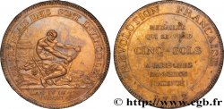 REVOLUTION COINAGE Monneron de 5 sols à l Hercule, frappe monnaie 1792 Birmingham, Soho