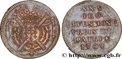 FLANDRE - SIÈGE DE LILLE Vingt sols, monnaie obsidionale 1708 Lille