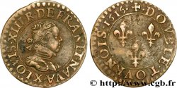 LOUIS XIII LE JUSTE Double tournois, 3e type 1616 Amiens