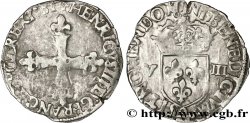 HENRI III Huitième d&nbsp;écu, croix de face 1581 Rennes