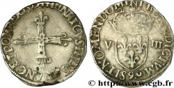 HENRI III Huitième d&nbsp;écu, croix de face 1579 Rennes
