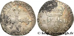 HENRI III Quart d&nbsp;écu, croix de face 1581 La Rochelle