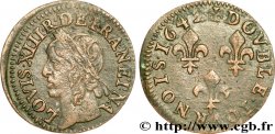 LOUIS XIII LE JUSTE Double tournois, type de Warin 1642 