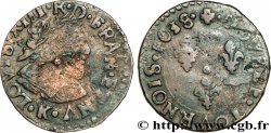 LOUIS XIII LE JUSTE Double tournois, 13e type 1638 Bordeaux