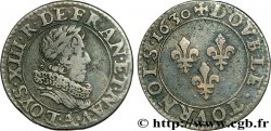 LOUIS XIII LE JUSTE Double tournois 1630 Paris TB+