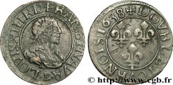 LOUIS XIII LE JUSTE Double tournois, 18e type 1638 Tours