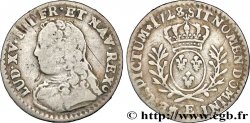LOUIS XV DIT LE BIEN AIMÉ Vingtième d’écu aux branches d’olivier, buste habillé 1728 Tours TB+