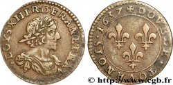 LOUIS XIII LE JUSTE Double tournois 1637 Vallée du Rhône