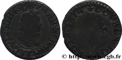 LOUIS XIII LE JUSTE Double tournois, type 2 1614 Nantes TB/B