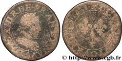 LOUIS XIII LE JUSTE Double tournois, type 2 de Paris 1621 Paris TB