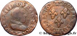 LOUIS XIII LE JUSTE Double tournois, 3e type 1627 Poitiers