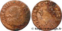 LOUIS XIII LE JUSTE Double tournois, 2e type 1639 Rouen