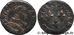 LOUIS XIII LE JUSTE Double tournois, type 1 de Tours 1633 Tours TTB/TB+