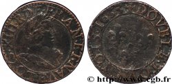 LOUIS XIII LE JUSTE Double tournois, type 1 de Tours 1633 Tours TB
