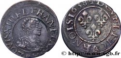 LOUIS XIII LE JUSTE Double tournois, 16e type 1638 Tours TTB