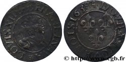 LOUIS XIII LE JUSTE Double tournois, 16e type 1638 Tours TB+