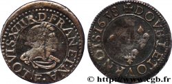 LOUIS XIII  Double tournois, 17e type 1638 Tours