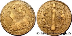 LOUIS XVI (MONARQUE CONSTITUTIONNEL)  2 sols dit  au faisceau , type FRANÇOIS 1792 Paris