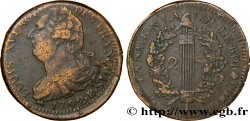 LOUIS XVI (MONARQUE CONSTITUTIONNEL)  2 sols dit &nbsp;au faisceau&nbsp;, type FRANÇOIS 1792 Rouen TB+/TTB