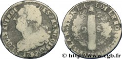 LOUIS XVI (MONARQUE CONSTITUTIONNEL)  2 sols dit  au faisceau , type FRANÇOIS 1792 Perpignan