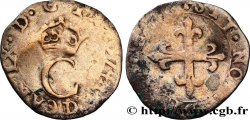 CHARLES IX Liard au C couronné, 2e émission 1574 Lyon TB/B