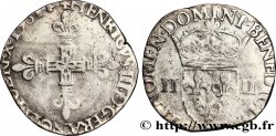 HENRI III Quart d&nbsp;écu, croix de face 1581 La Rochelle