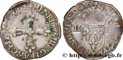 HENRI III Quart d écu, croix de face 1582 Nantes