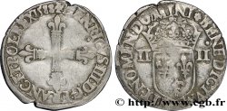 HENRI III Quart d&nbsp;écu, croix de face 1588 Nantes