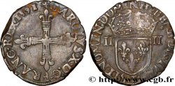 CHARLES X, CARDINAL DE BOURBON Quart d&nbsp;écu, croix de face 1591 Nantes TTB