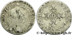LOUIS XIV LE GRAND OU LE ROI SOLEIL Quatre sols à la croix formée de lis 1676 Vimy-en-Lyonnais (actuellement Neuville-sur-Saône)