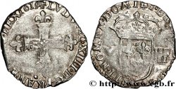 LOUIS XIII LE JUSTE Huitième d&nbsp;écu, à la croix fleurdelisée, titulature côté croix 1615 Nantes TB+