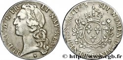 LOUIS XV DIT LE BIEN AIMÉ Écu aux branches d’olivier, tête ceinte d’un bandeau 1748 Lille TTB/TB+