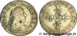 LOUIS XIV LE GRAND OU LE ROI SOLEIL Quatre sols à la croix formée de lis 1676 Vimy-en-Lyonnais (actuellement Neuville-sur-Saône)