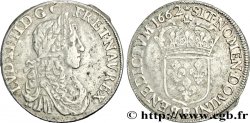 LOUIS XIV LE GRAND OU LE ROI SOLEIL Demi-écu, portrait apollinien 1662 Rouen TB+