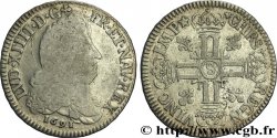 LOUIS XIV LE GRAND OU LE ROI SOLEIL Demi-écu aux huit L, 1er type 1691 Reims TB/TB+