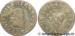 LOUIS XIII LE JUSTE Double tournois 1633 Lyon TB
