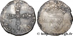 CHARLES X, CARDINAL OF BOURBON Quart d écu, croix de face 1592 Paris