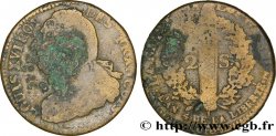 LOUIS XVI (MONARQUE CONSTITUTIONNEL)  2 sols dit &nbsp;au faisceau&nbsp;, type FRANÇOIS 1792 Metz AB