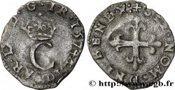 CHARLES IX Liard au C couronné, 2e émission 1574 Lyon TTB